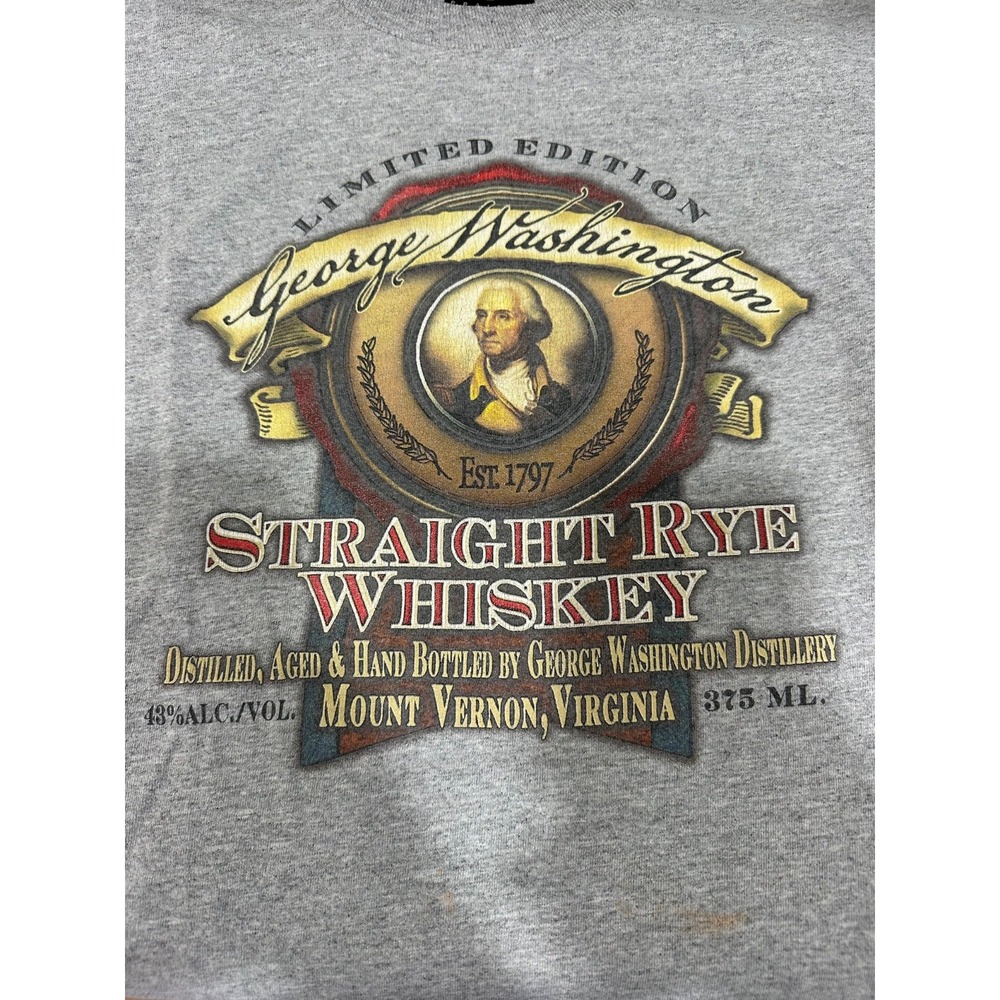 vtg prairie mountain limited edition george washington rye whiskey tee‎ unsized